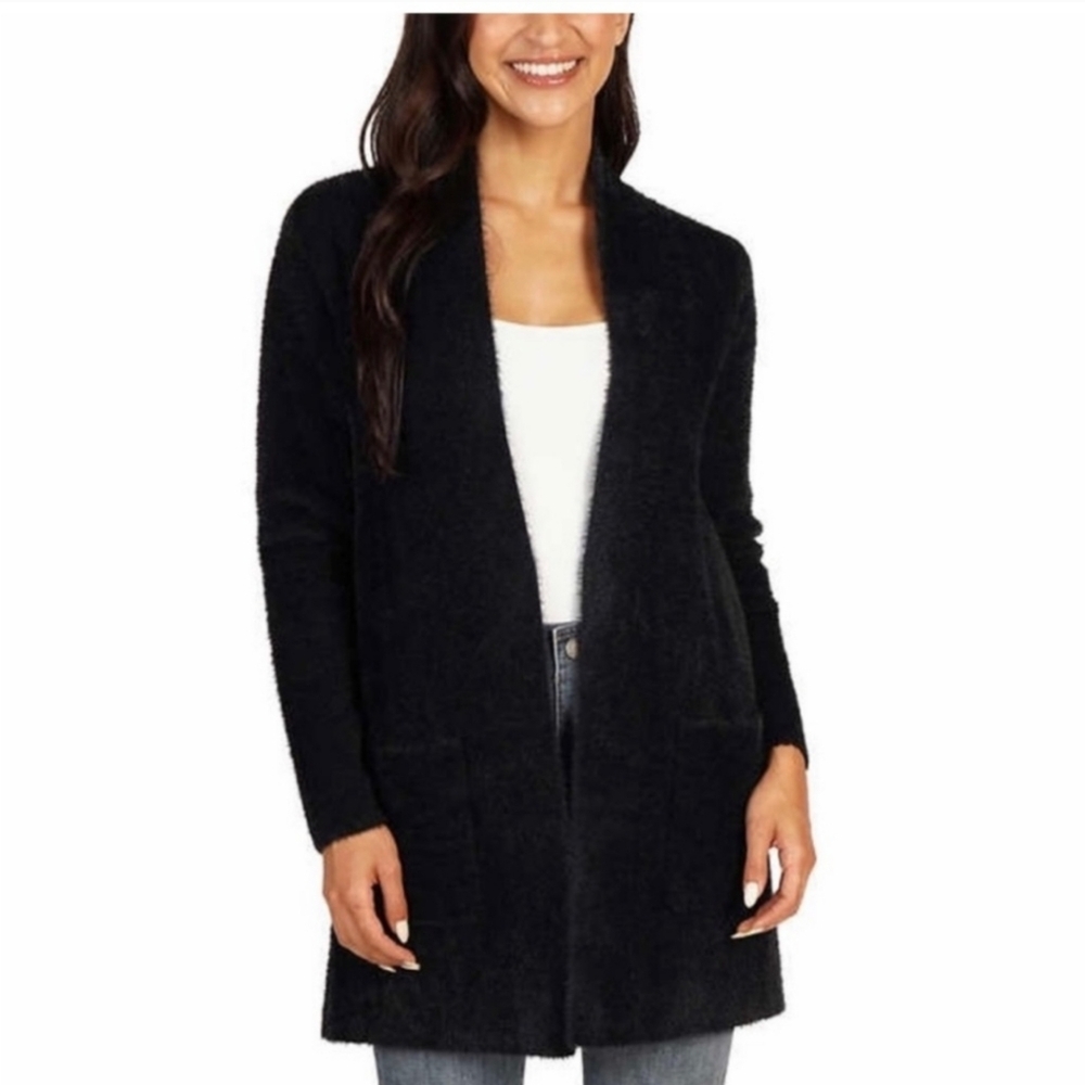 Love token ladies fuzzy cardigan